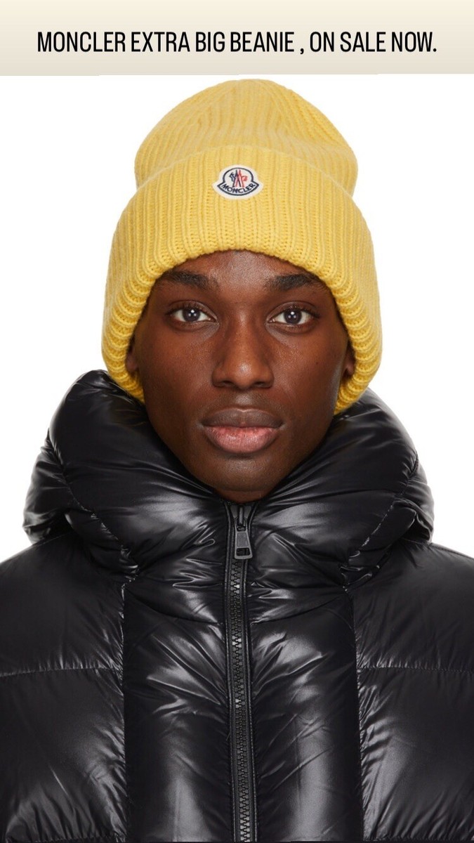 MONCLER Yellow Logo Beanie | eBay