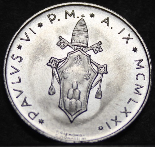 Vatican 50 Lire, 1971 Gem Unc~Olive Branch~700,000 Minted~Free Shipping - Picture 2 of 2