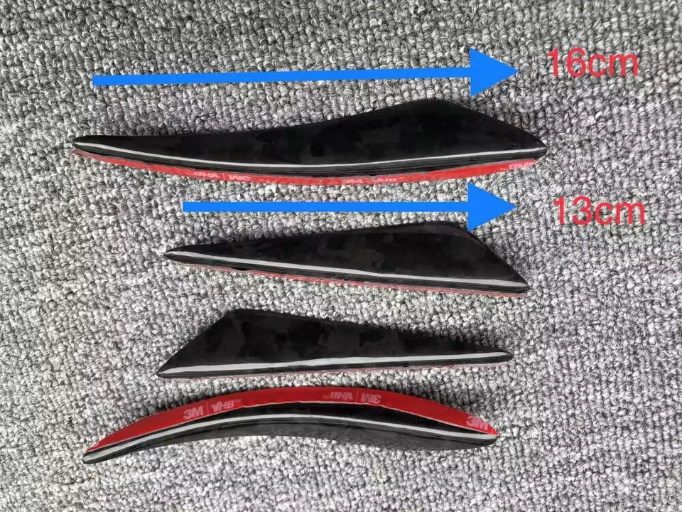 Difusor de labios de parachoques delantero de fibra de carbono forjado universal Canard Protecto Foto 3 de 4