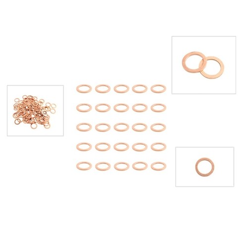 25Pcs 007603-014106 Sealing Rings For Oil Glass Screw Copper 14mm Diameter - Picture 6 of 8