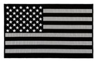 Reflective American USA Flag Black Grey USA JACKET VEST PATCH (13.0 X 8.0 INCH)