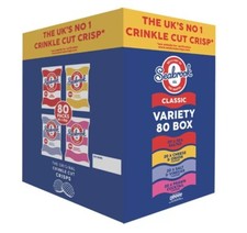 Seabrook Variety Crisps Box 80 Pack – 25g Bags – Mixed Flavours Snack Multipack