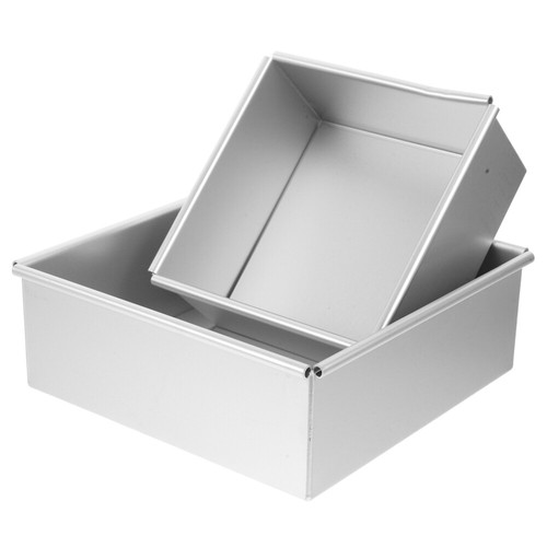 2 PCs Nicht-Stick-Quadratkuchenform mit abnehmbarer Bodenkuchenpfanne zum - 第 10/12 張圖片
