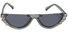  New Dhinestone fashion sunglasses Clear/Gray Lens for women