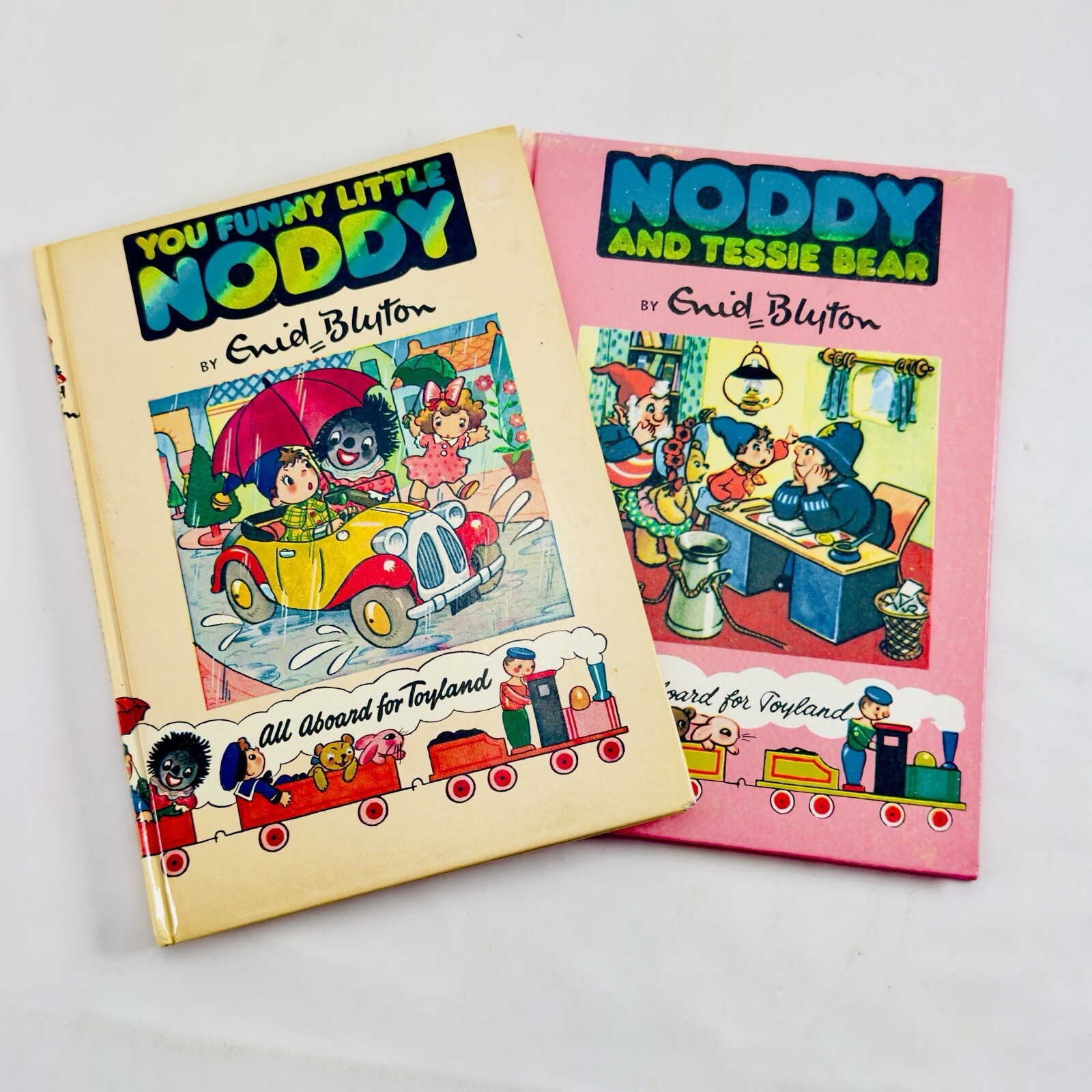 Vintage Enid Blyton Noddy 2 Hardback Books – You Funny Little Noddy & Tessie Bea