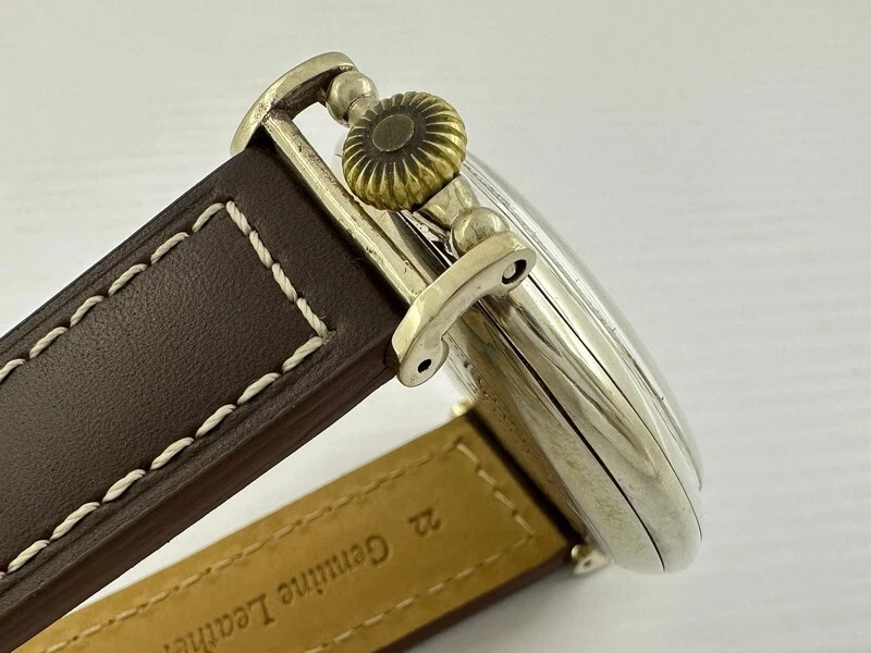 维克多古董 1900 年代瑞士惊人艺术装饰银色男士手表带珐琅表盘 — 第 3/4 张图片