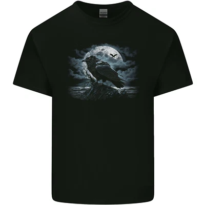 GILDAN T-shirt bambino Raven & Ocean luna piena corvo vichingo