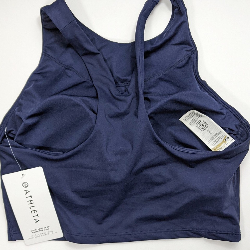 Athleta S D DD cup navy dress blue Conscious crop top swim bathing suit