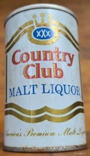 Country Club Malt Liquor 8oz  Steel Pull Tab Beer Can Pearl TX