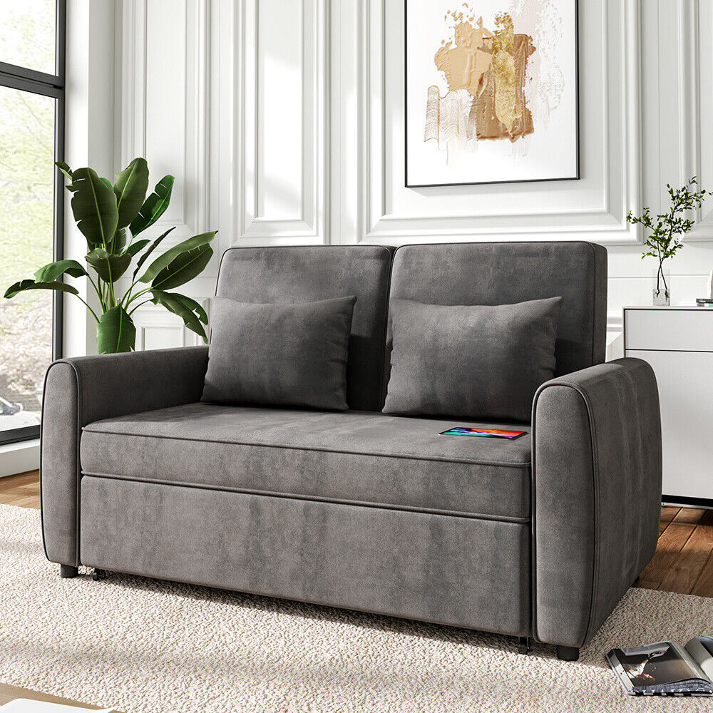 2 Seater Corner Sofa Grey Fabric