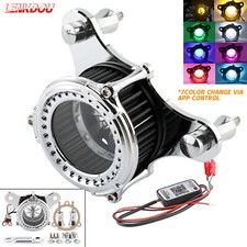 Mini Air Cleaner Intake Filter w/ LED For Harley Touring Road King Street Glide