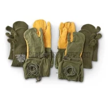 2 CW Trigger Finger Hunting Mittens Gloves w/ Liners MED US Military w CORD MINT