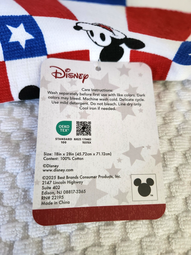 Disney Mickey Mouse Kitchen Towels, set of 2, Red, White, Blue & Stickers - Picture 6 of 8