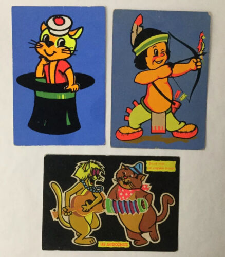 Vintage Disney VELVET Aristocats Indian Bow & Arrow Lot Of 3 Postcard (R14-2) - Picture 1 of 5