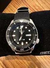 Seiko 5 Mens Stainless Steel Black Strap Automatic Watch SRPD89 2