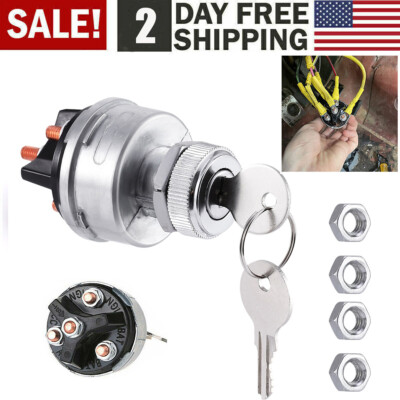 Universal Ignition Key Starter Switch With 2 Keys For Car Truck Tractor Trailer