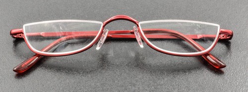Occhiali da lettura Cerniera a molla Gunmetal mezzaluna Lettori semi senza montatura 1,0~4,0 nuovi - Foto 11 di 25