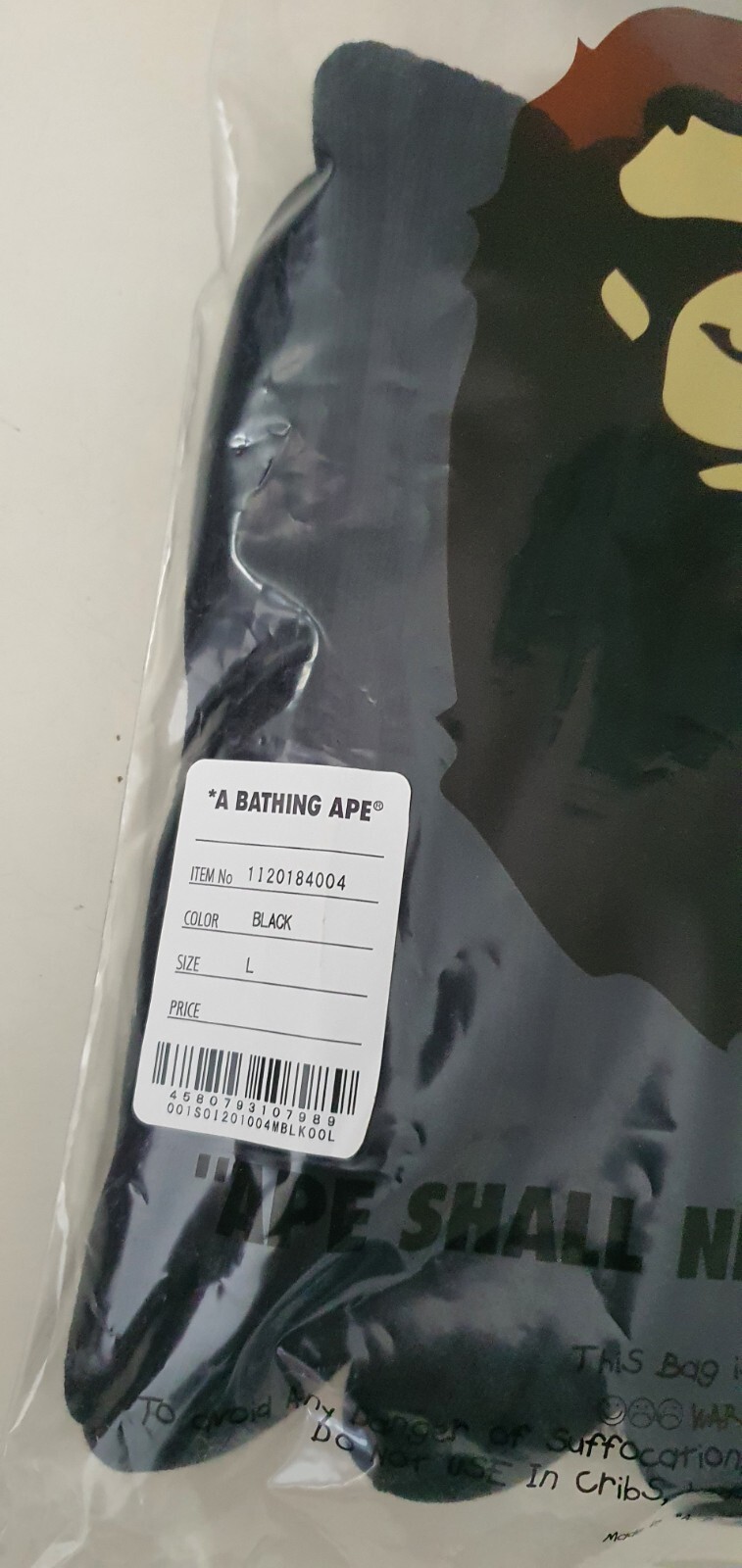 A BATHING Ape Head one point black socks 3 pack L large UK 9-11 Japan BAPE thumbnail 6