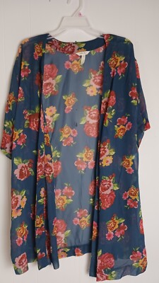 Matilda Jane Navy Floral Watch The Sunrise Kimono Size XS/S Women's N