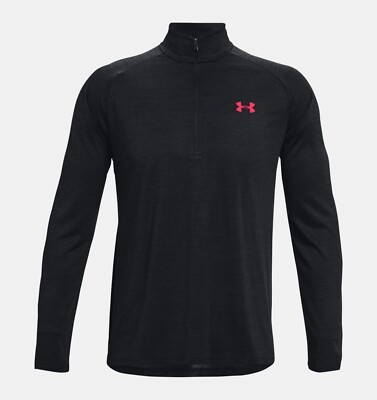 Under Armour Herren UA Tech 1 2 Reißverschluss schwarz Langarm Top (Größe M, L, XL) NEU