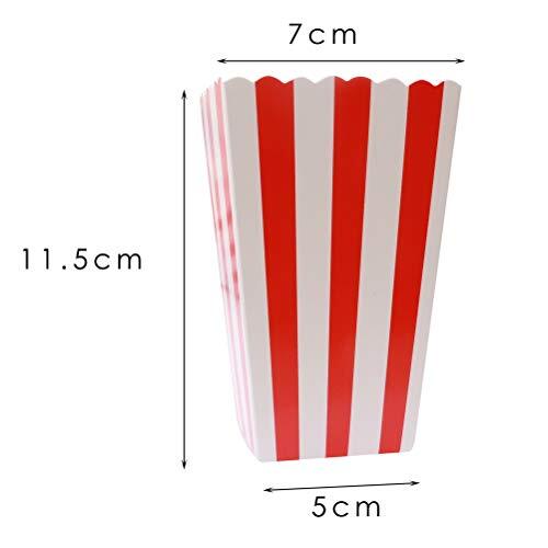 50 Pcs Popcorn Bags, Small Popcorn Cartons Striped Paper Popcorn Boxes - Picture 3 of 7