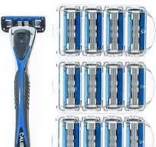 Personna Men's 5 Blade Razor System -  Razor Handle with 12 Replacement Blades