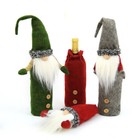 Santa Christmas Bottle Bag Set Rudolf Doll Wine Cover Present Gift Sacks Holder