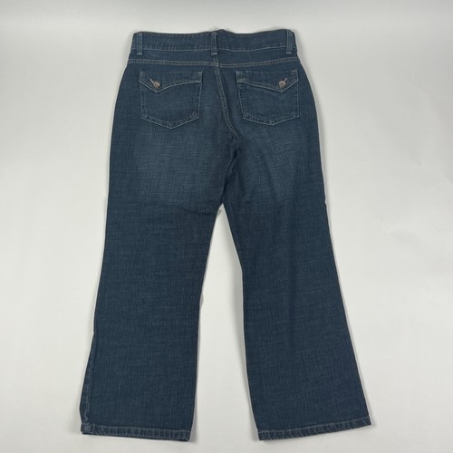 Lee Straight No Gap Waistband Womens Jeans Size 10P Blue Stretch Dark Wash - Picture 2 of 10