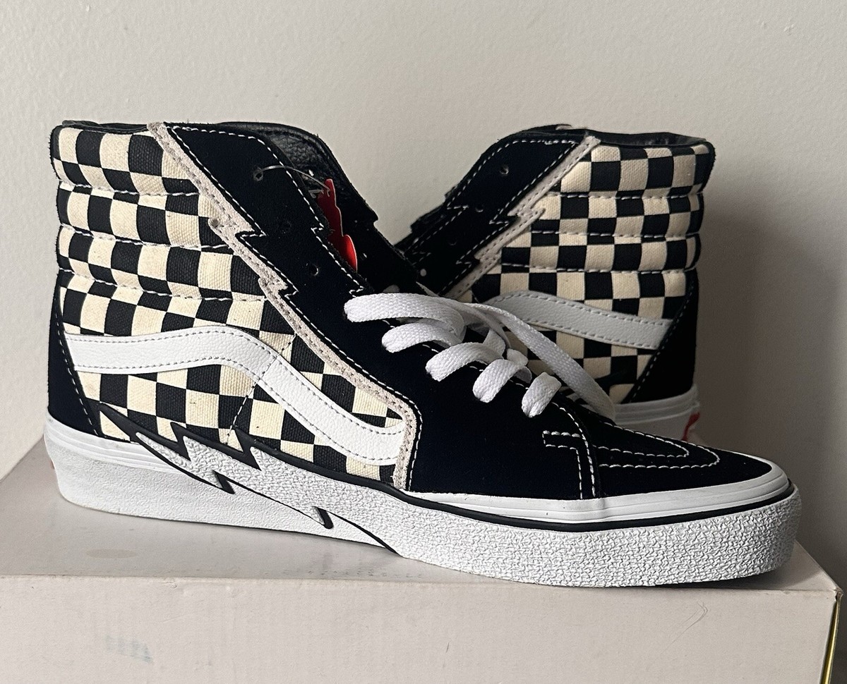New VANS Sk8-Hi Bolt Black White Mens Sz
