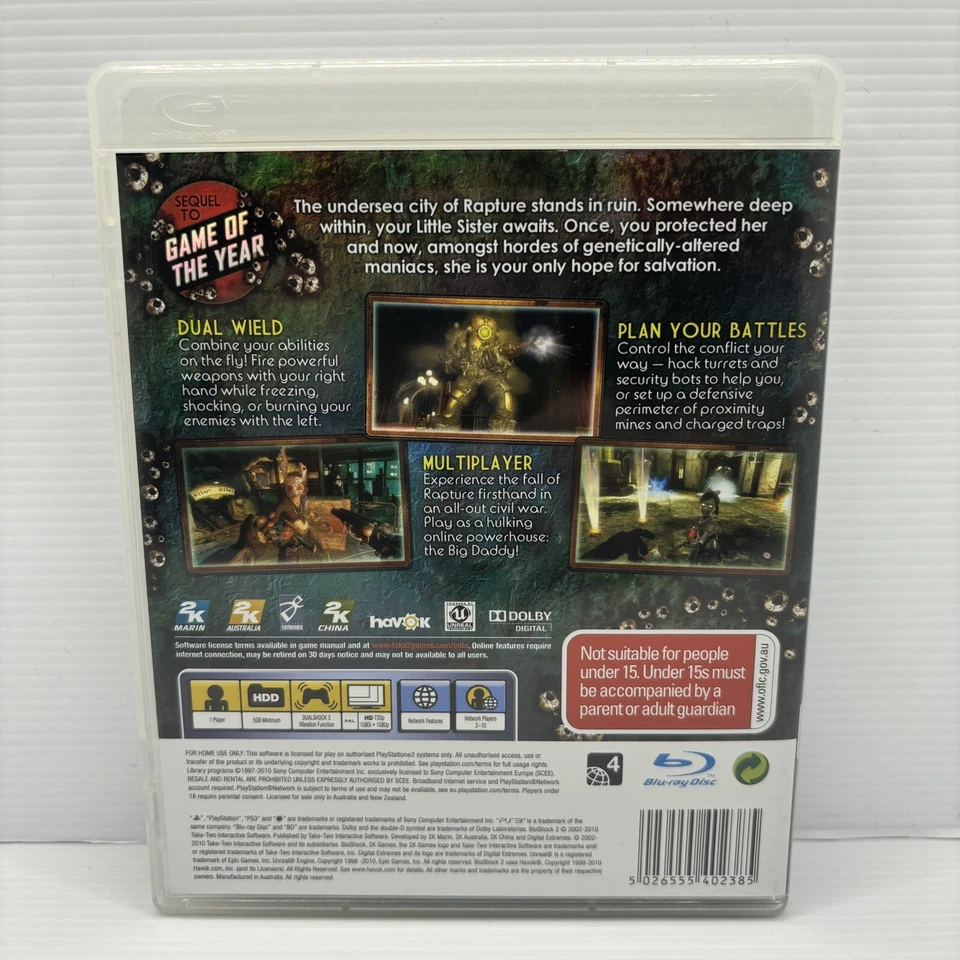 Bioshock 2 PS3 PlayStation 3 Complete With Manual Free Tracked Postage - Image 3 of 4