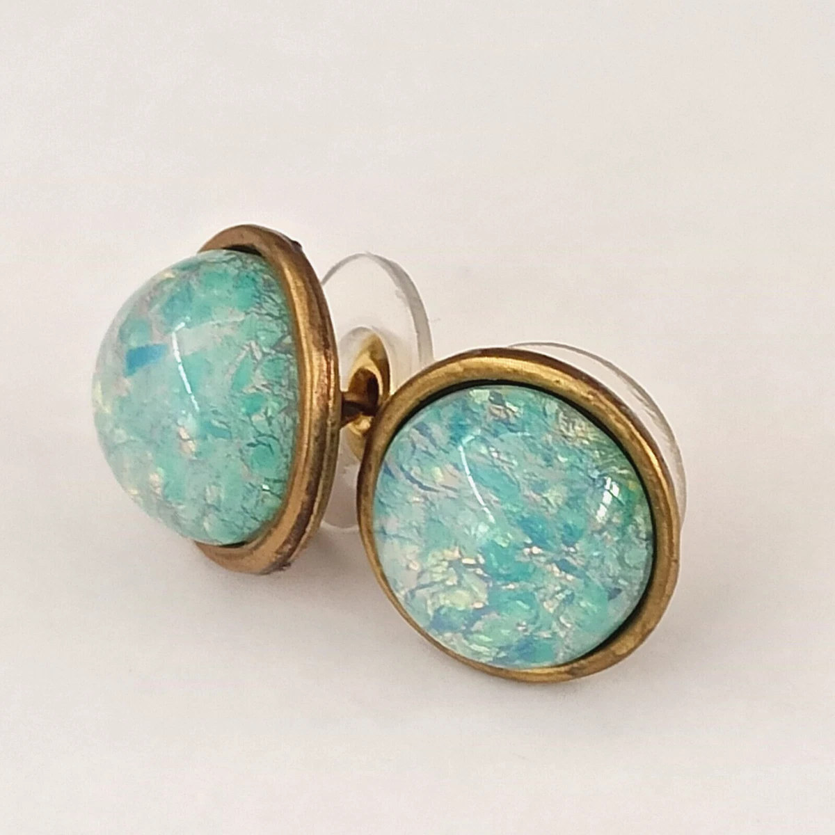 Boucles d'oreilles pendantes en opale brute, boucles d'oreilles barre d