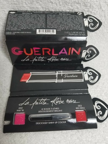 3 x Lápiz labial Guerlain La Petite 002 PINK TIE 003 ROJO TACONES color labios brillante 0,2 g - Imagen 3 de 4