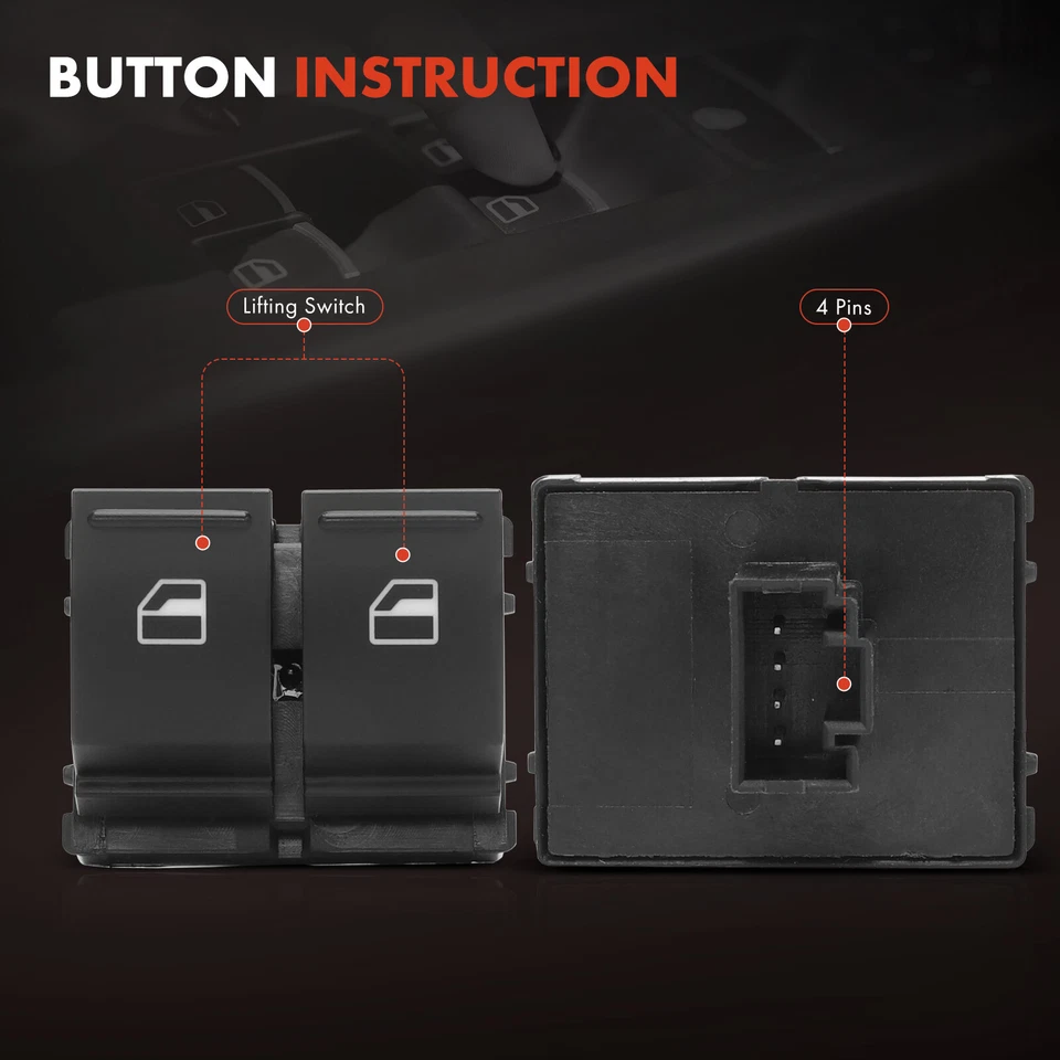 Interruptor de ventana eléctrica central para Volkswagen Beetle 2003 2004 2005-2010 convertible Foto 4 de 4