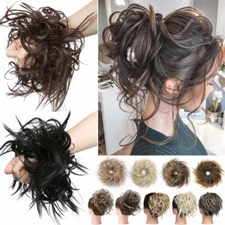 REAL Large Messy Bun Scrunchie Hair Extension Updo Ponytail As Human Hairpiece H