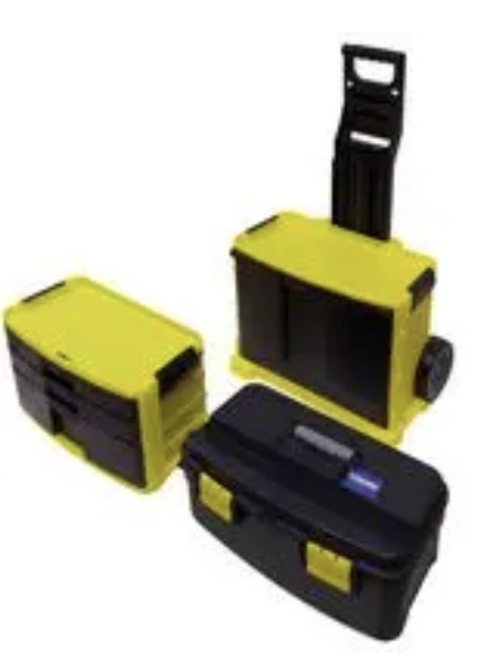 NUEVO Caja de herramientas de taller rodante de plástico móvil portátil almacenamiento de piezas sobre ruedas Foto 3 de 4