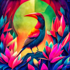 Printable, Digital Download, *.PNG File - Paper Birds Fine Art Collection: #31