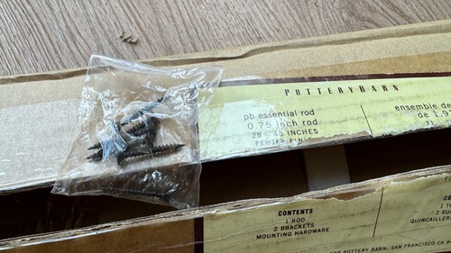 Pottery Barn PB Essential Room Darkening Curtain Rod .75 Small 28-48 Pewter - Picture 8 of 8