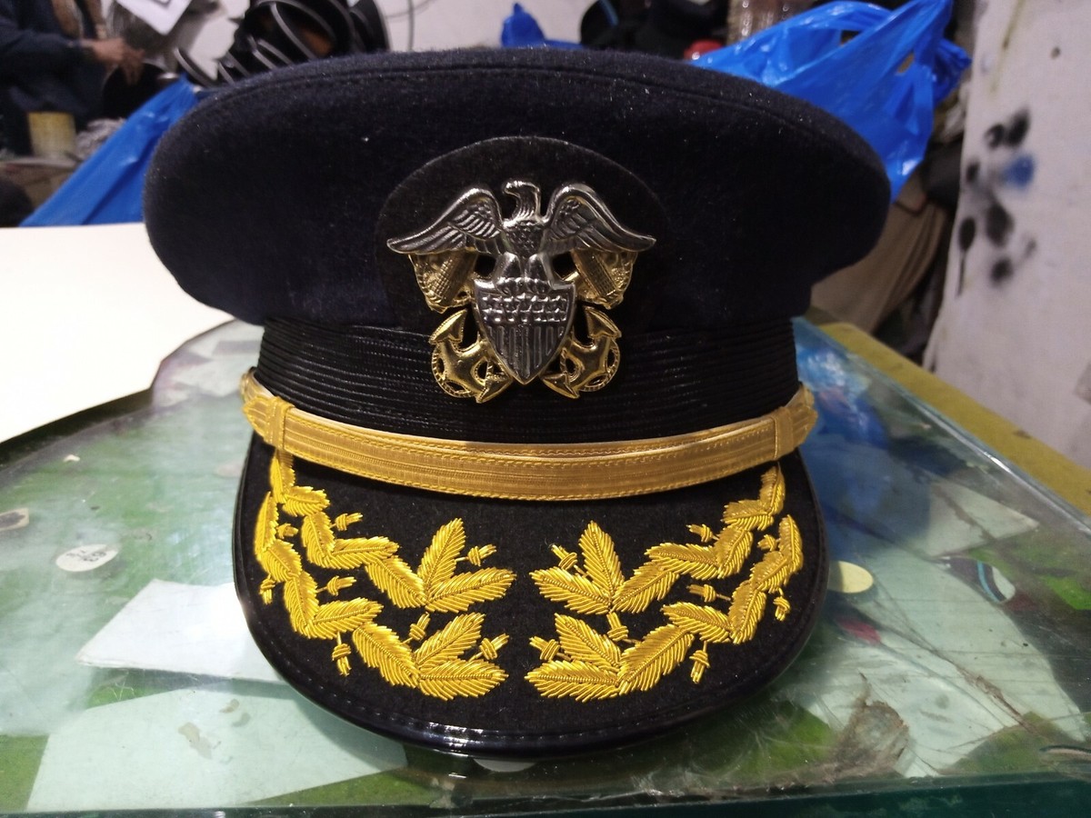 b9701-734 WW2 US Navy Admiral Visor Hat | eBay