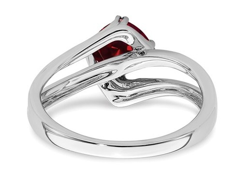 1.25 Carat (ctw) Lab-Created Ruby Ring 14K White Gold - 第 4/5 張圖片