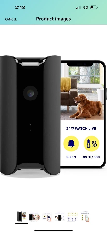 Canary Indoor Home Security Camera 1080p HD WiFi IP  24/7 Watch Live Video - Image 2 of 4