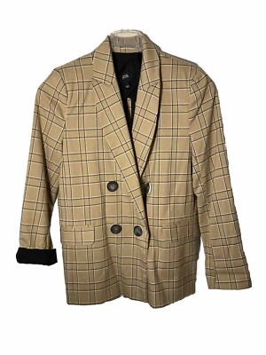River Island Women (UK 8) Double Breasted Blazer-Tan Window