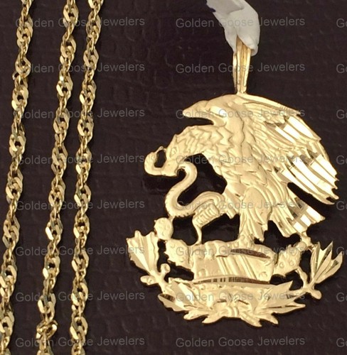 14k yellow Gold Mexican Mexico Shield 