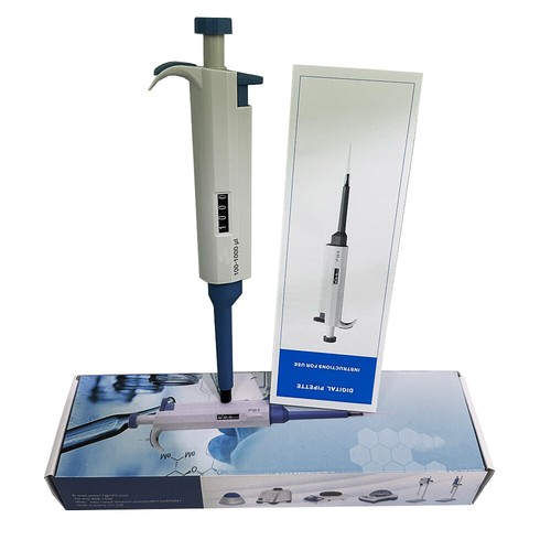 Digital Pipette Micropipette Single Channel Laboratory Micro Pipettes with Tips - Bild 7 von 9