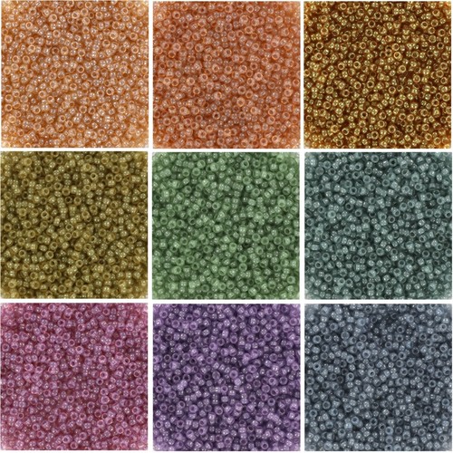 9 Farben - Miyuki kleine Perlen Größe 15/0, je 8,2 GM, Alabaster Glanz Kollektion - Bild 1 von 4