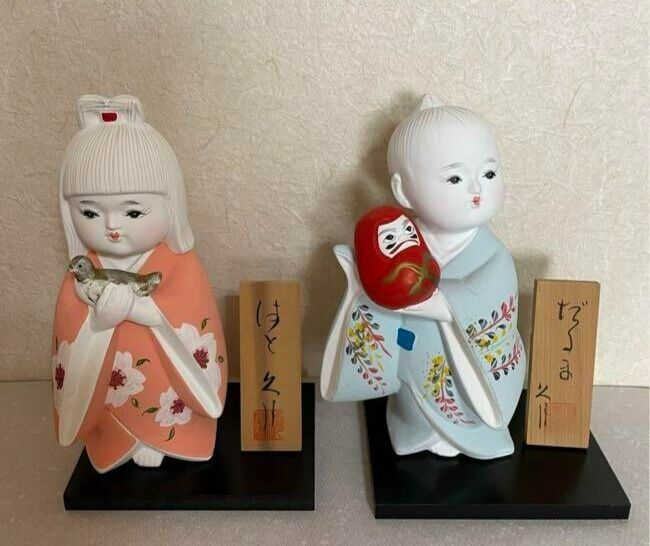 Vintage Japanese Ningyo Doll Unglazed Hand Painted 7