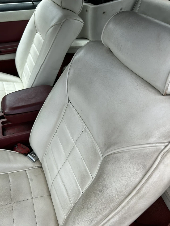 Сиденье водителя 1989 Ford Mustang Lx, белая кожа, оригинальное - Изображение 3 из 3
