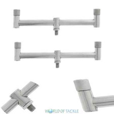 2 Rod Buzz Bars 20CM Thick Short Stainless Steel Carp Fishing Buzzer Bar