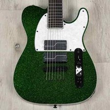 7 Strings Green Sparkle Electric Guitar String Thru Body Bridge High Quality