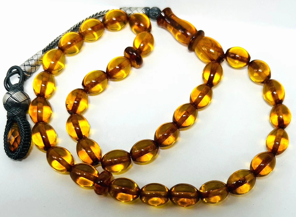 Tesbih Doğal Damla Baltık Kehribar Kazaz Püsküllü Amber Bernstein Gebetskette - Bild 2 von 4