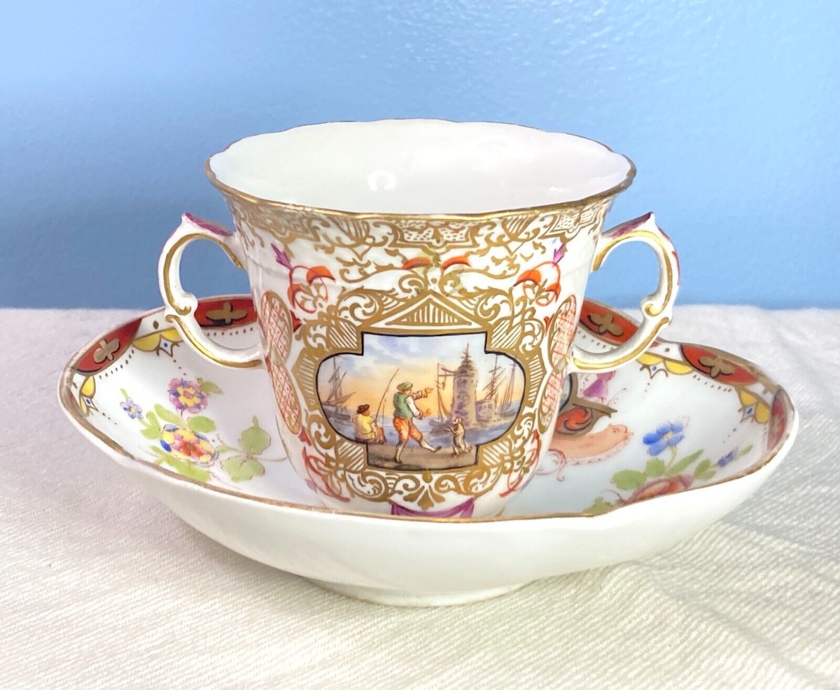 Meissen Augustus Rex for Helena Wolfsohn Nautical cup w/Carl